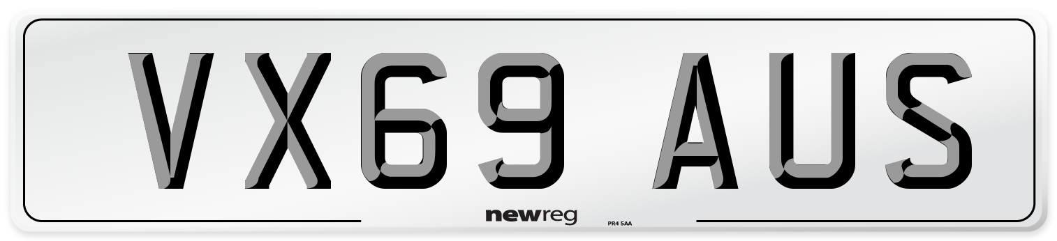 VX69 AUS Number Plate from New Reg